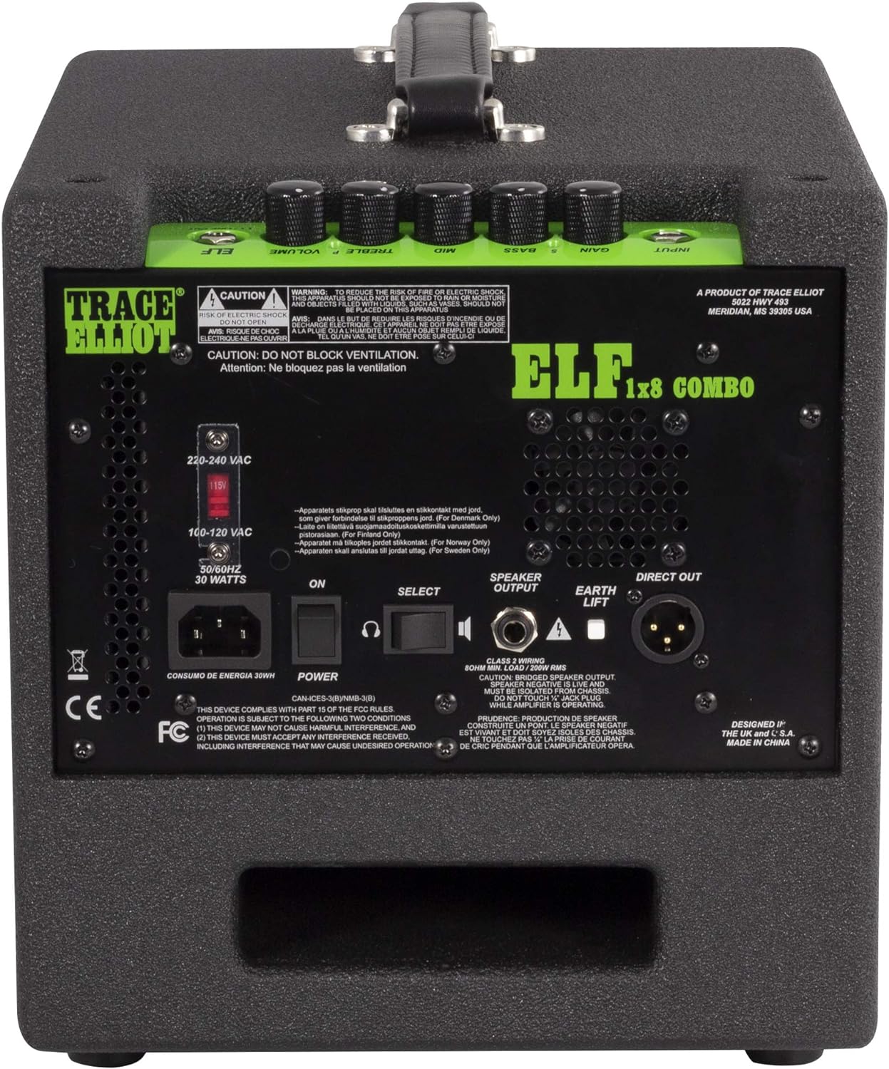 Trace Elliot® ELF™ 1x8 Combo Bass Amplifier w/ Cover