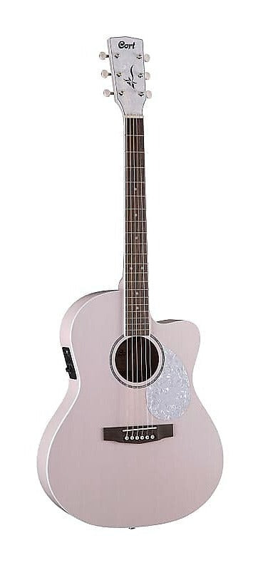 Cort Jade Pastel Pink with Bag Mahogany Top, Back & Sides Nut Width 1 21/32